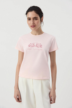 Футболка Fitted с принтом (Розовый)