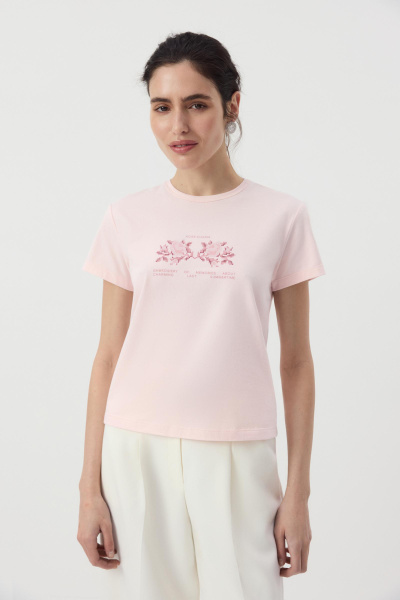 Футболка Fitted с принтом (Розовый) (L) 