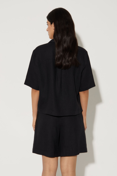 Рубашка с коротким рукавом изо льна (XS/S, черный) 2159