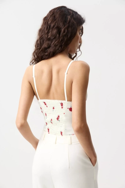 Боди из сатина (Цветы на молочном) (S) 